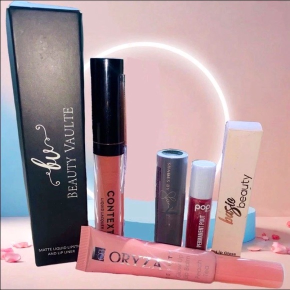 NEW 6 Pc Hi-End Lipstick Lipgloss & Lipliner Makeup BundlePinks/Peaches/Reds